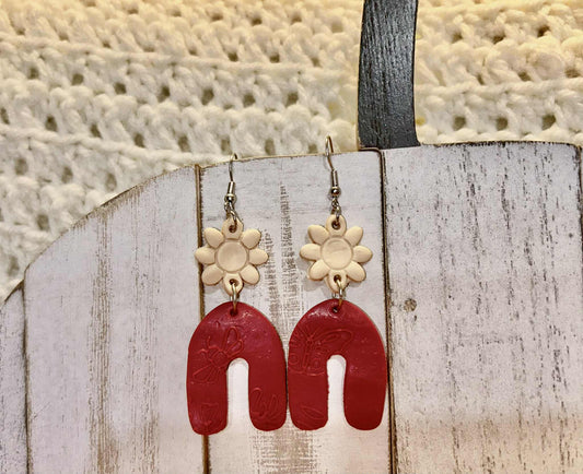 Boho Floral Clay earring