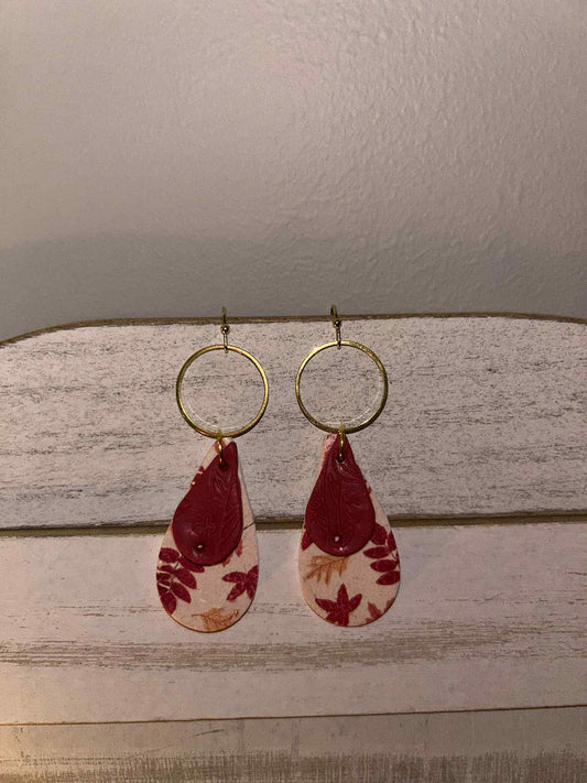 Clay fall teardrop earrings